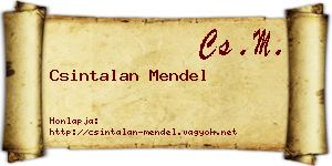 Csintalan Mendel névjegykártya
